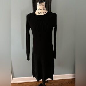 Sundance Black Long Sleeve Wool Dress